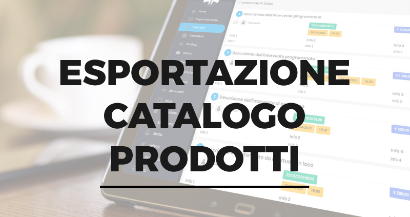 esportazione catalogo prodotti