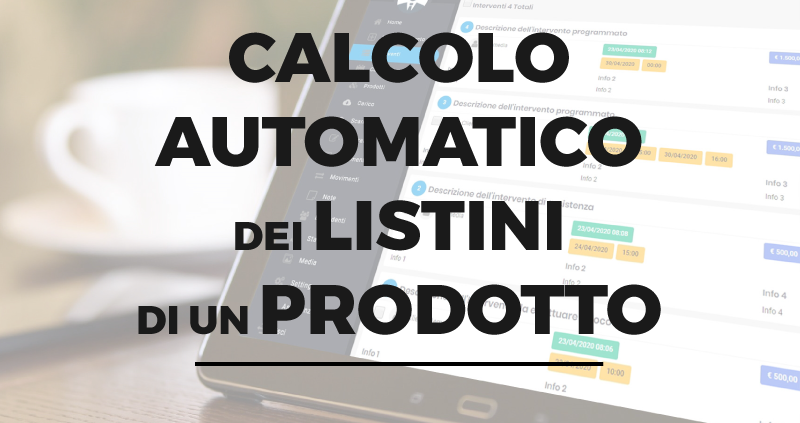 calcolo automatico listini prodotto