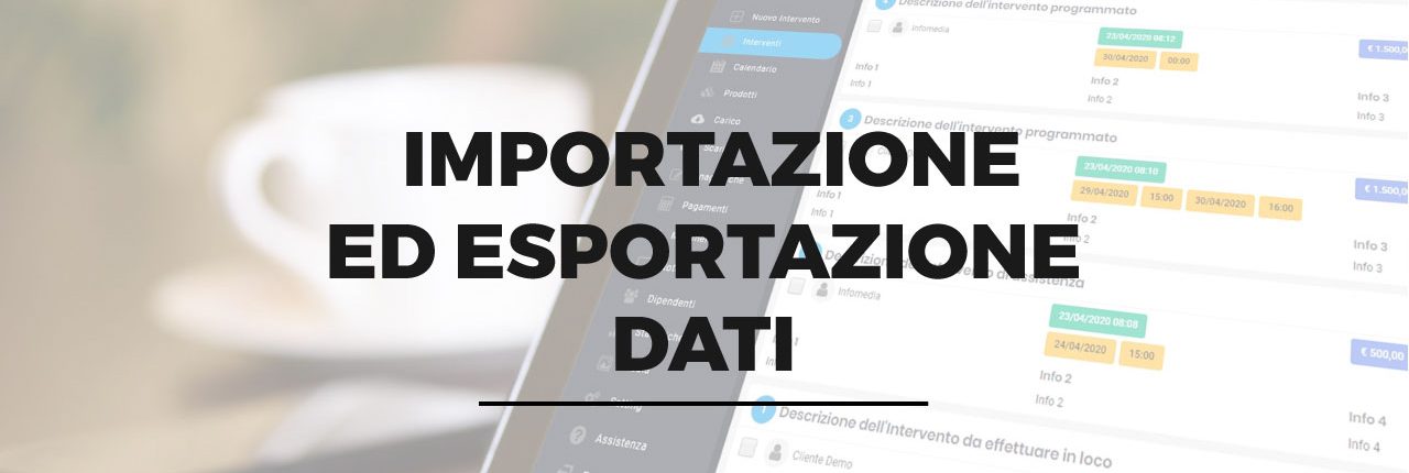 importazione esportazione dati