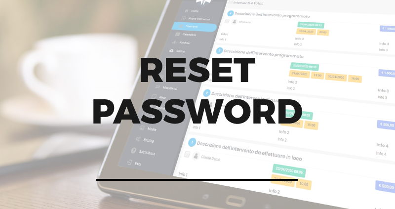 Reset password software gestionale Gestendo