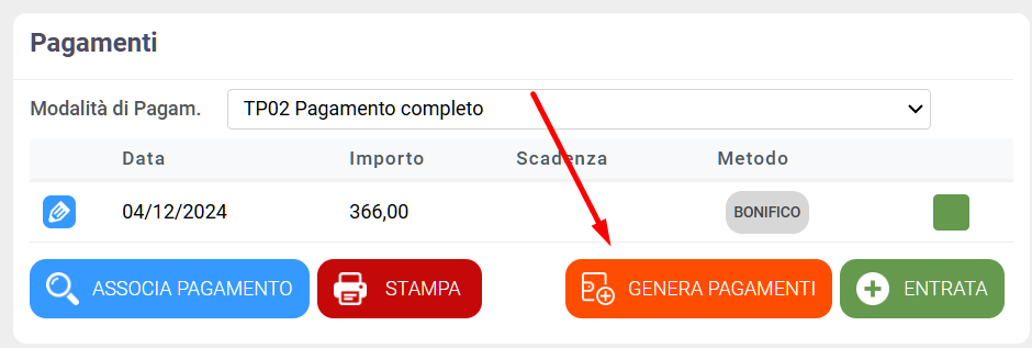 genera pagamenti